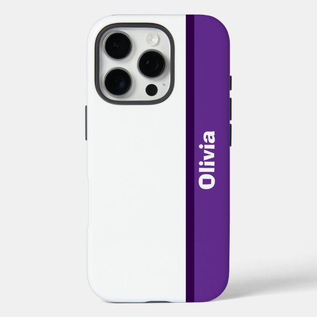 Minimalistischer moderner Streifenname oder Monogr Case-Mate iPhone Hülle (Rückseite)