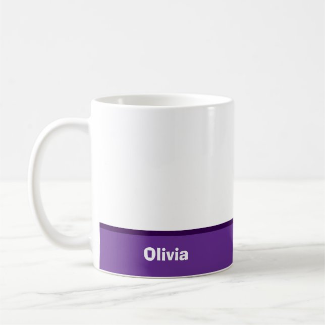 Minimalistischer moderner Streifenname oder Monogr Kaffeetasse (Links)