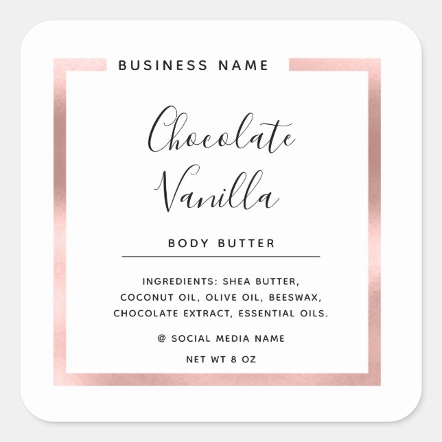 Minimalistischer, moderner Typografie Quadratischer Aufkleber (Vorderseite)