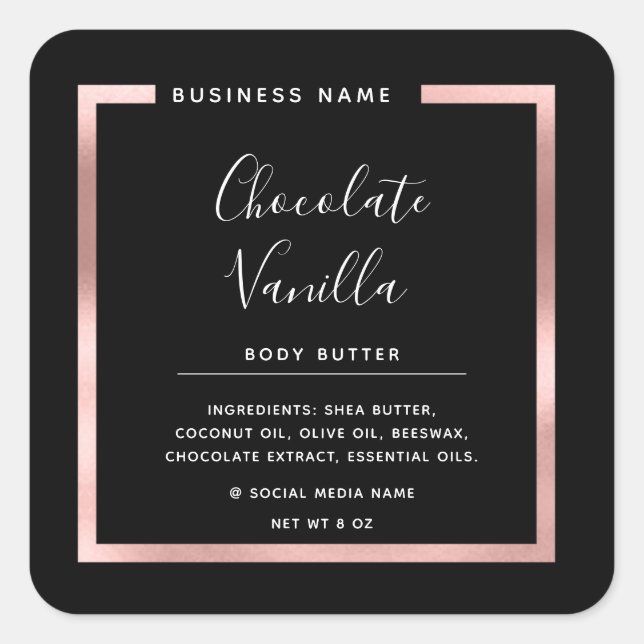 Minimalistischer, moderner typografischer Goldrahm Quadratischer Aufkleber (Vorderseite)