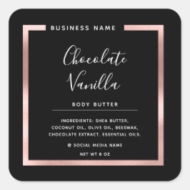 Minimalistischer, moderner typografischer Goldrahm Quadratischer Aufkleber