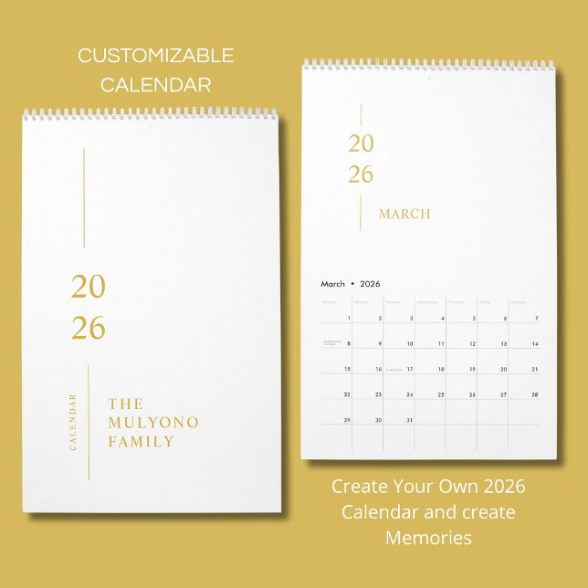 Minimalistischer moderner Wandkalender 2026 (Von Creator hochgeladen)