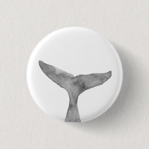 Minimalistischer moderner Wasserfarbenwhalfluch Button
