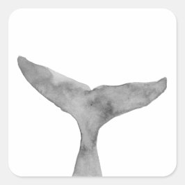 Minimalistischer moderner Wasserfarbenwhalfluch Quadratischer Aufkleber