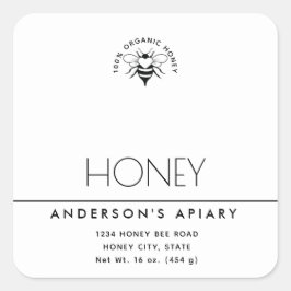 Minimalistischer, moderner Weißer Honig Quadratischer Aufkleber