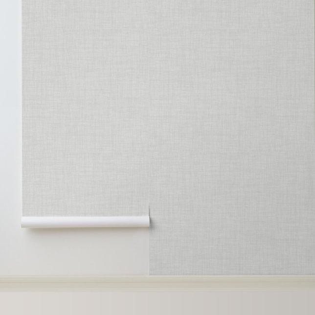 Minimalistischer, moderner weißer Leineneffekt Tapete (Stylish Modern Linen Effect Peel and Stick Wallpaper.)