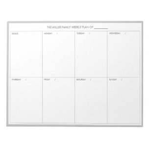 Minimalistischer moderner Wochenplaner Notepad   G Notizblock