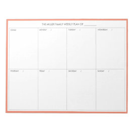 Minimalistischer moderner Wochenplaner Notepad |La Notizblock