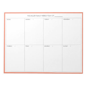 Minimalistischer moderner Wochenplaner Notepad  La Notizblock