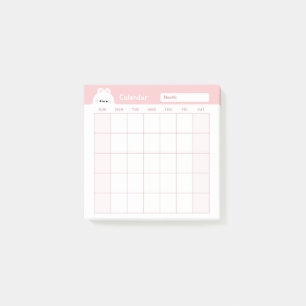 Minimalistischer Monatskalender Post-it Klebezettel