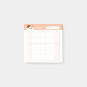 Minimalistischer Monatskalender Post-it Klebezettel