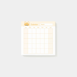 Minimalistischer Monatskalender Post-it Klebezettel
