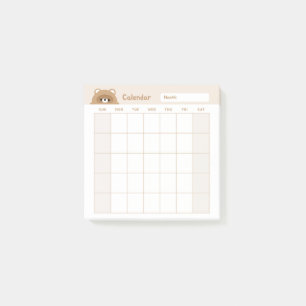 Minimalistischer Monatskalender Post-it Klebezettel