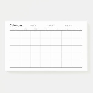 Minimalistischer Monatskalender Post-it Klebezettel