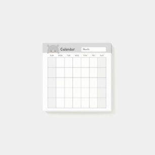 Minimalistischer Monatskalender Post-it Klebezettel