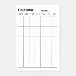 Minimalistischer Monatskalender Post-it Klebezettel