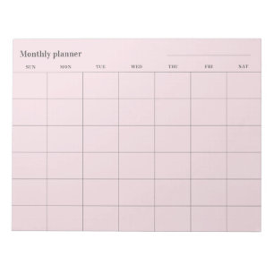 Minimalistischer Monatsplaner, anpassbarer Titel S Notizblock