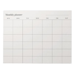 Minimalistischer Monatsplaner, anpassbarer Titel S Notizblock