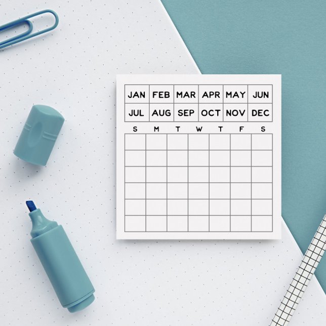 Minimalistischer Monatsplaner Mini-Kalender Post-it Klebezettel (Von Creator hochgeladen)