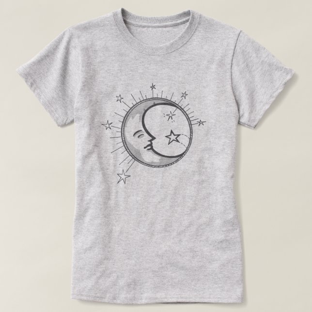 Minimalistischer Mond-Tee/ T-Shirt (Design vorne)