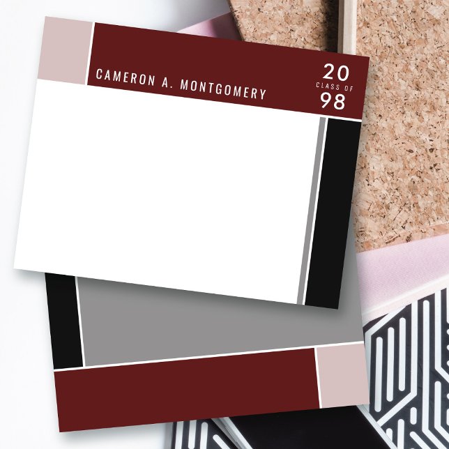 Minimalistischer Mondrian Modern Color Blocks Absc Dankeskarte (Minimalist Mondrian Modern Color Blocks Graduation Thank You Stationery Note Card @ Zazzle)