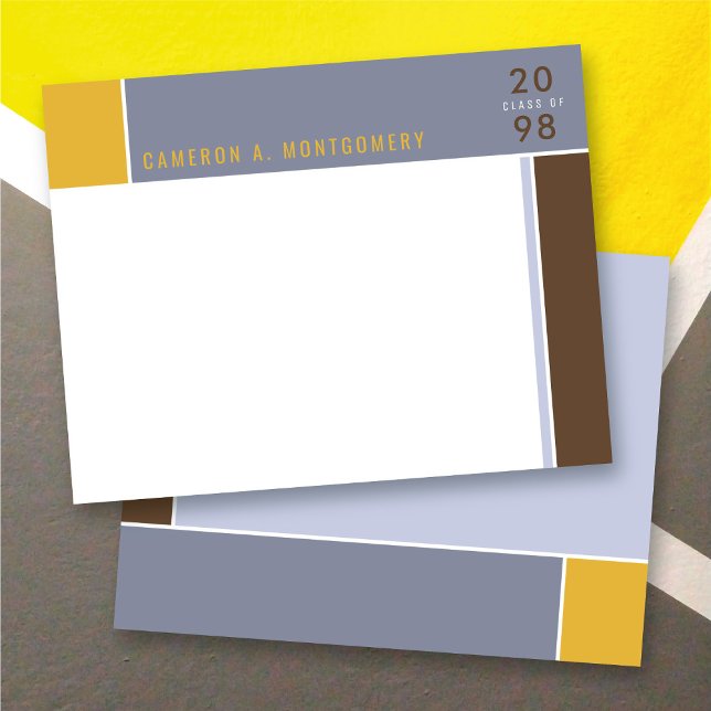 Minimalistischer Mondrian Modern Color Blocks Absc Dankeskarte (Minimalist Mondrian Modern Color Blocks Simple Graduation Thank You Stationery Note Card @ Zazzle)