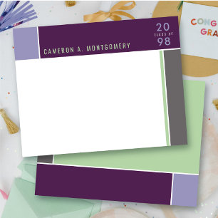 Minimalistischer Mondrian Moderner Farbbalken Absc Dankeskarte