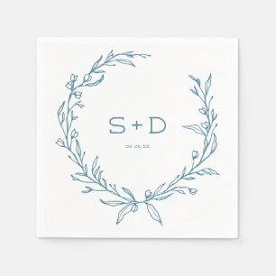 Minimalistischer Mongram formaler Hochzeitcocktail Serviette