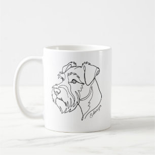 Minimalistischer monochromer Schnauzer Linienkunst Kaffeetasse