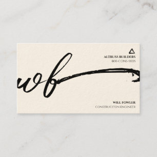 Minimalistischer Monogramm-Bauingenieur Visitenkarte