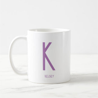 Minimalistischer Monogramm Name Kaffee Weiße Tasse