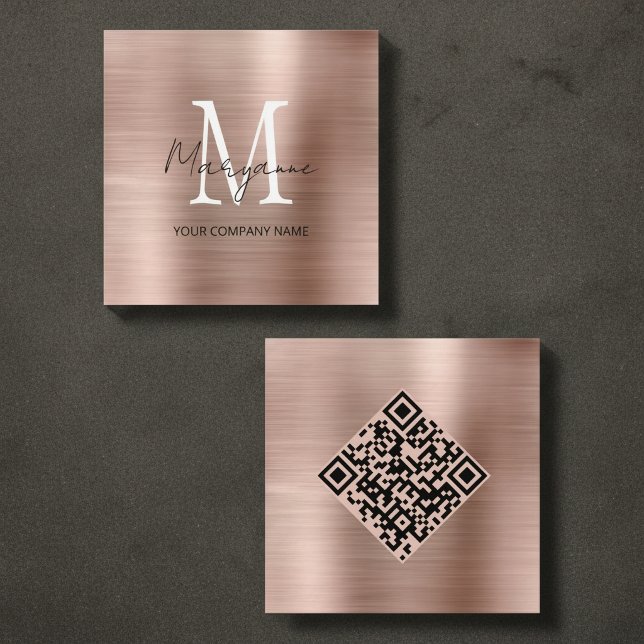 Minimalistischer Monogramm-QR-Code Quadratische Visitenkarte (Von Creator hochgeladen)