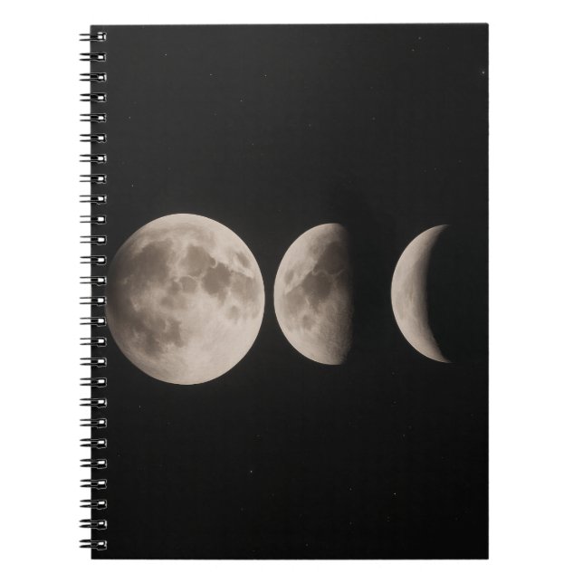 Minimalistischer Moon Phases Night Notebook Notizblock (Vorderseite)
