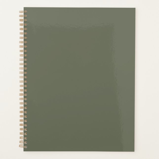 Minimalistischer Moss Green Weekly Planer - Anpass (Vorderseite)