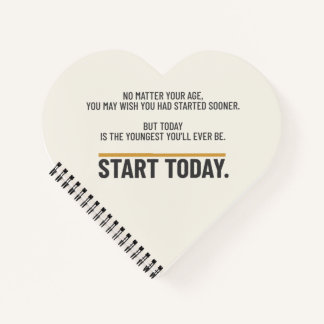 Minimalistischer Motivationsspruch für den Start h Notizbuch