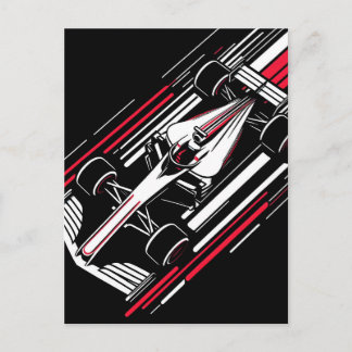 Minimalistischer Motorsport-Formel-Rennwagen-Gesch Feiertagspostkarte
