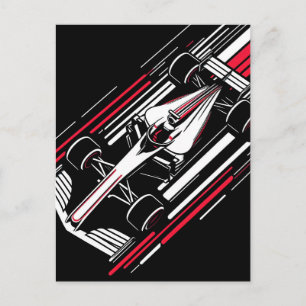 Minimalistischer Motorsport-Formel-Rennwagen-Gesch Feiertagspostkarte