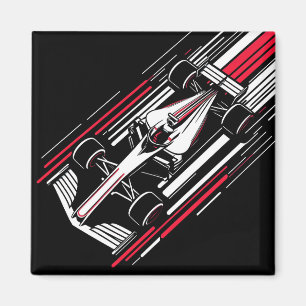 Minimalistischer Motorsport-Formel-Rennwagen-Gesch Magnet