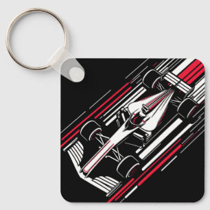 Minimalistischer Motorsport-Formel-Rennwagen-Gesch Schlüsselanhänger