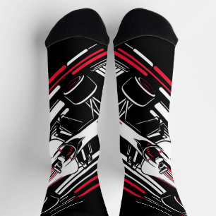 Minimalistischer Motorsport-Formel-Rennwagen-Gesch Socken