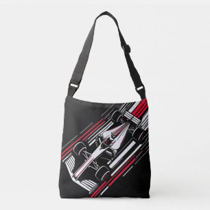 Minimalistischer Motorsport-Formel-Rennwagen-Gesch Tragetaschen Mit Langen Trägern