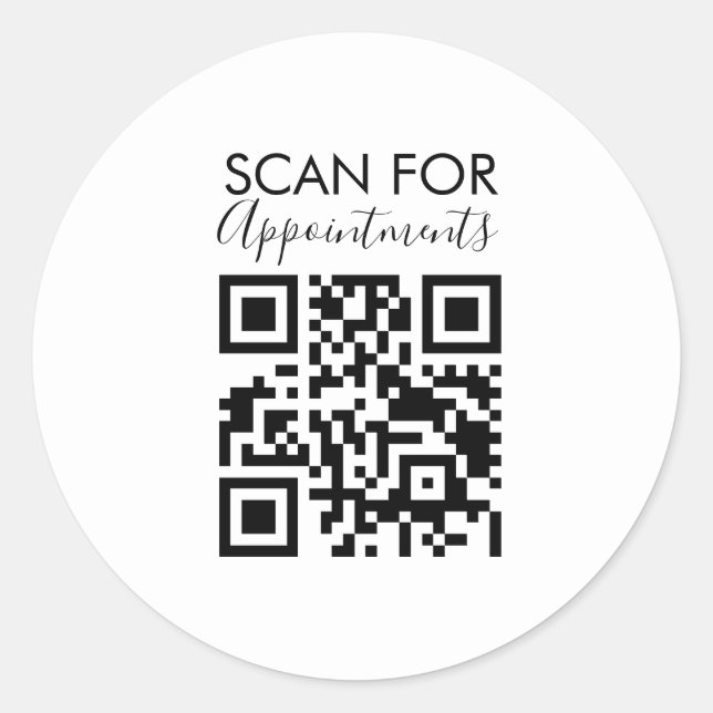 Minimalistischer Nagelstudio Ernennungen QR-Code Runder Aufkleber (Vorderseite)