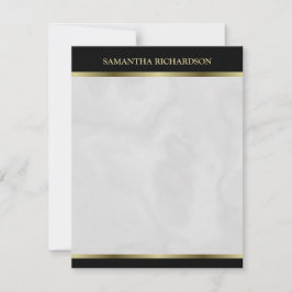 Minimalistischer Name aus schwarzem Gold und graue Mitteilungskarte