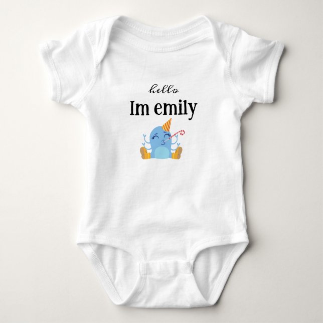 Minimalistischer Name Baby Mädchen /lustig  Strampler (Vorderseite)