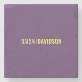 Minimalistischer Name Beruflich Indigo & Gelb Steinuntersetzer