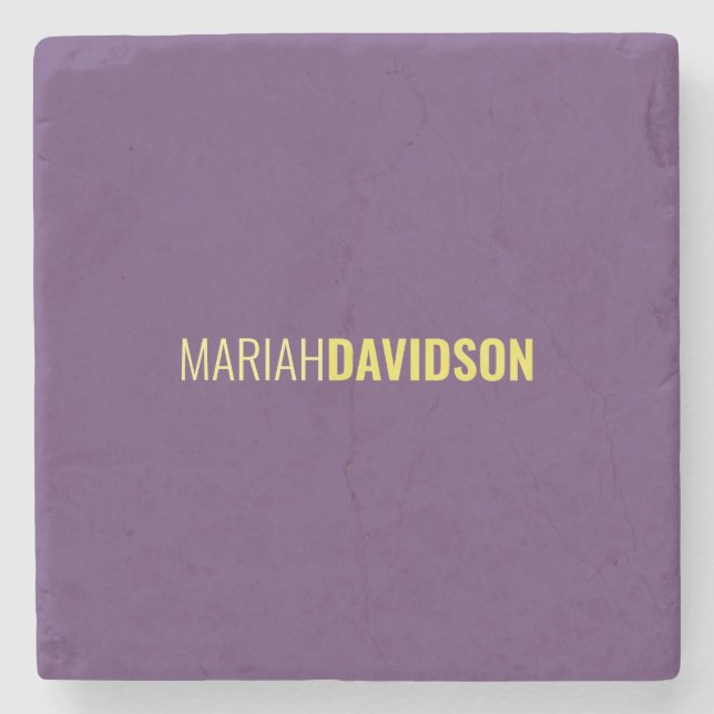 Minimalistischer Name Beruflich Indigo & Gelb Steinuntersetzer (Vorderseite)