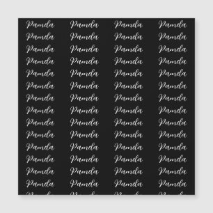 Minimalistischer Name der schwarzweißen Bezeichnu Magnetkarte