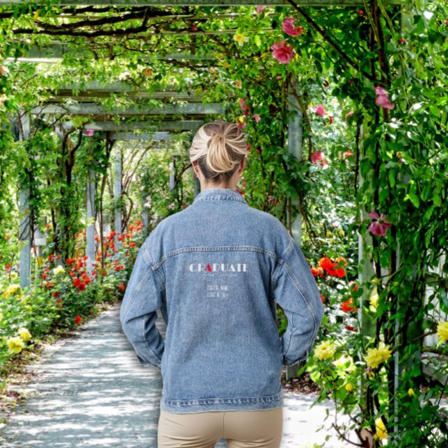 Minimalistischer Name des Abschlusses Jeansjacke (Von Creator hochgeladen)