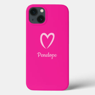 Minimalistischer Name des heißen rosa Herzens Case-Mate iPhone Hülle