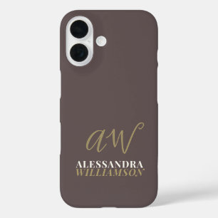 Minimalistischer Name des Monogramms iPhone 16 Hülle